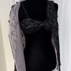 Black Lace Two Piece Top